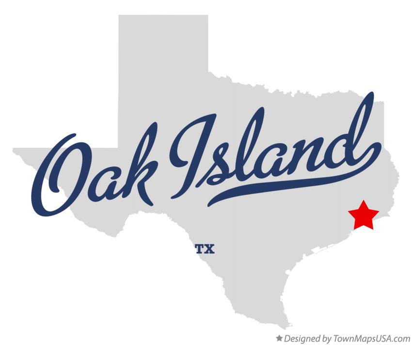 Map of Oak Island Texas TX