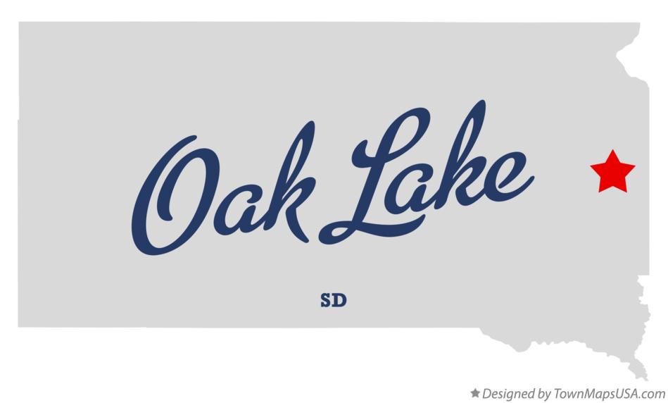 Map of Oak Lake South Dakota SD