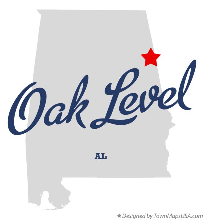Map of Oak Level Alabama AL