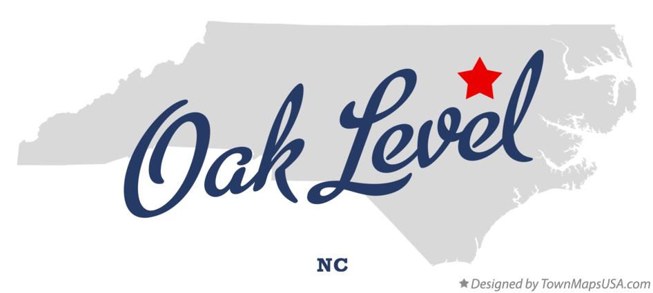 Map of Oak Level North Carolina NC