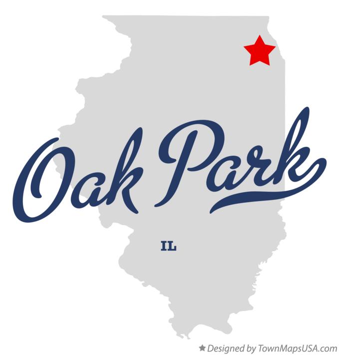 Map of Oak Park Illinois IL
