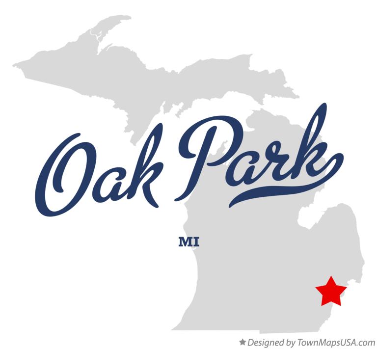 Map of Oak Park Michigan MI