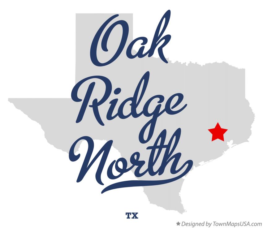 Map of Oak Ridge North Texas TX