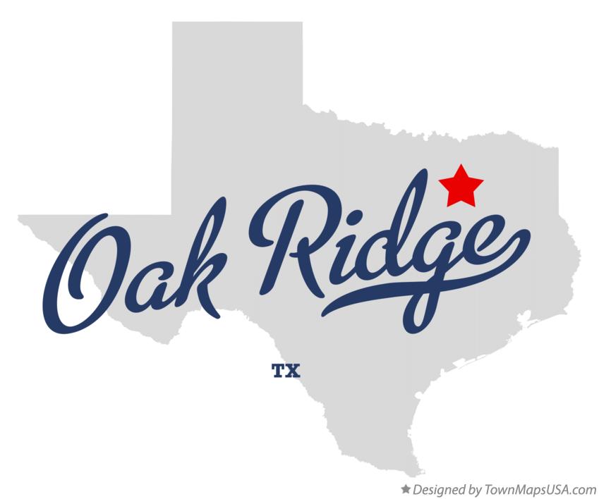 Map of Oak Ridge Texas TX