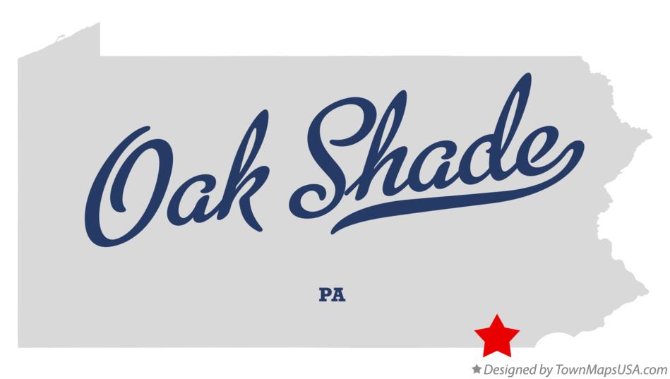 Map of Oak Shade Pennsylvania PA