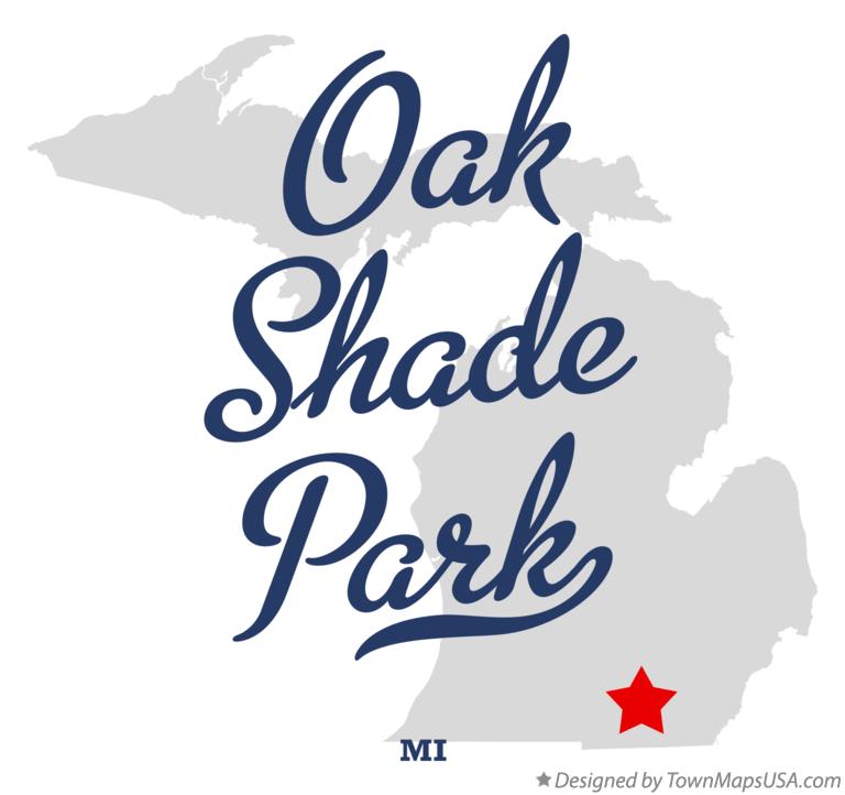 Map of Oak Shade Park Michigan MI