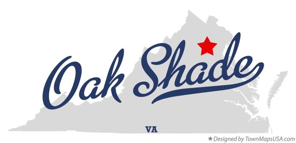 Map of Oak Shade Virginia VA