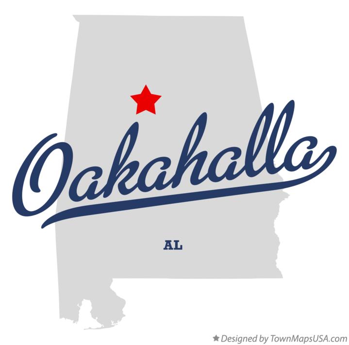 Map of Oakahalla Alabama AL