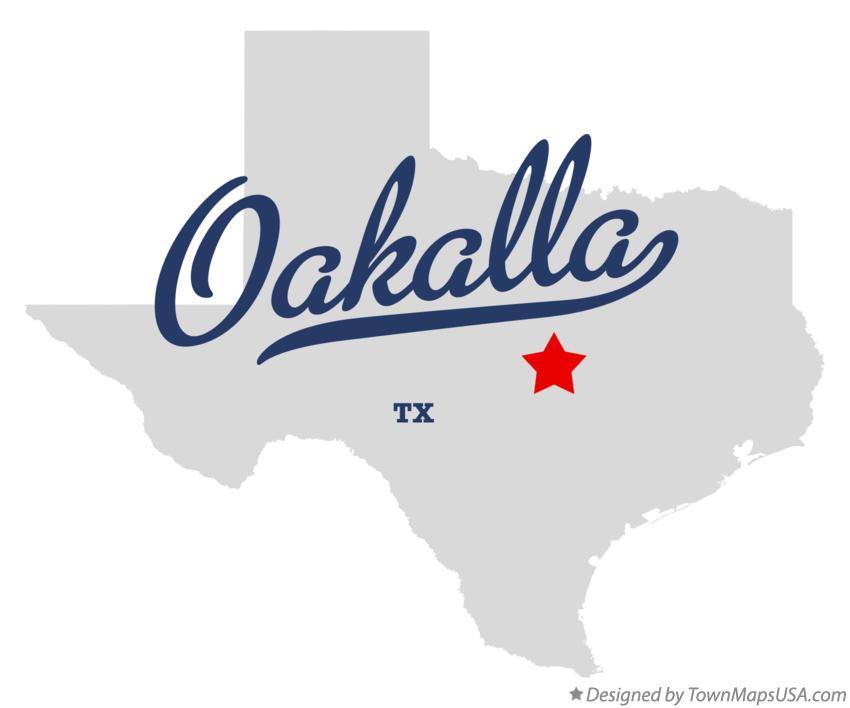 Map of Oakalla Texas TX