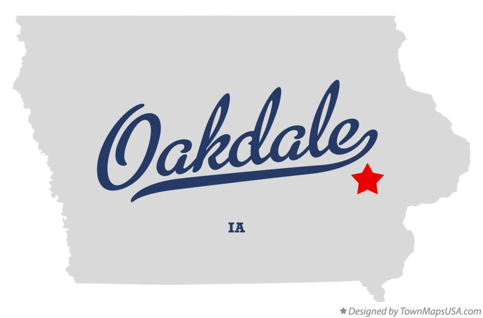 Map of Oakdale Iowa IA