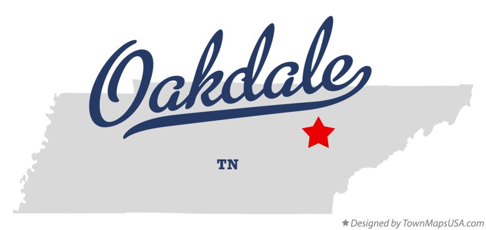 Map of Oakdale Tennessee TN