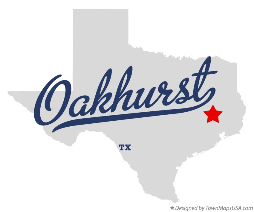Map of Oakhurst Texas TX