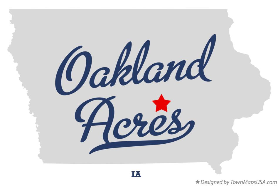 Map of Oakland Acres Iowa IA