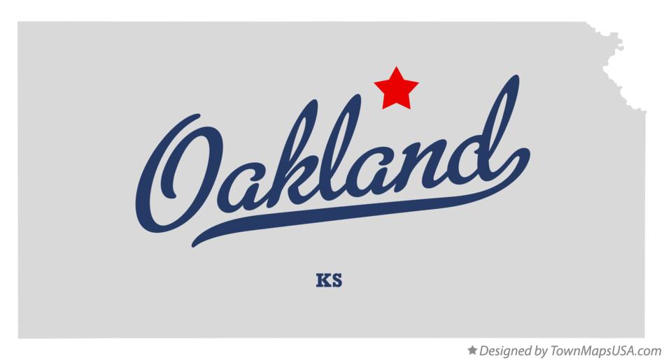 Map of Oakland Kansas KS