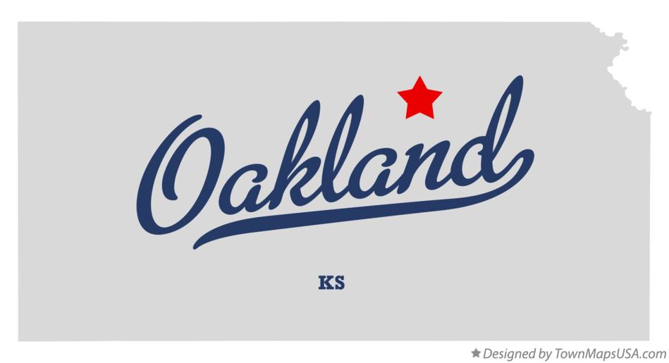 Map of Oakland Kansas KS