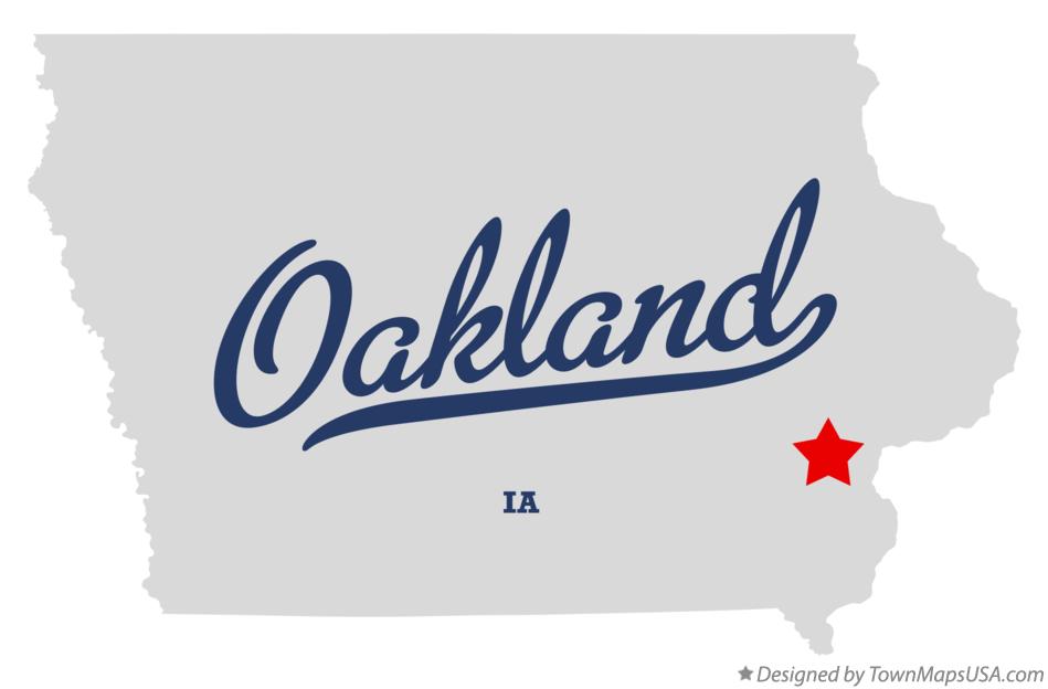 Map of Oakland Iowa IA