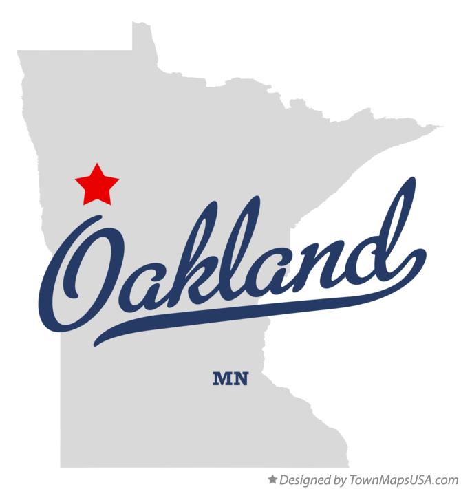 Map of Oakland Minnesota MN