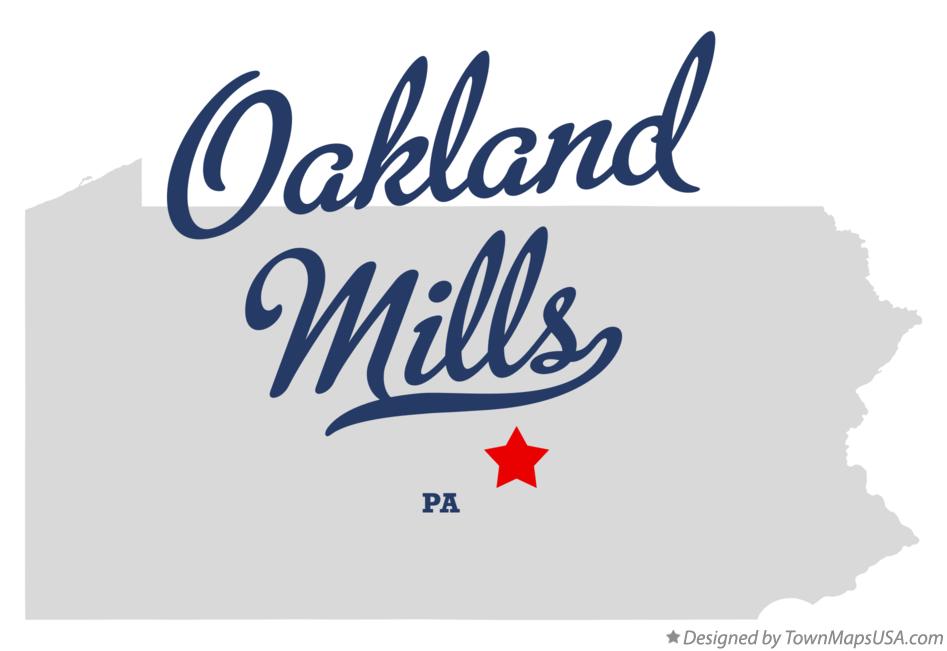 Map of Oakland Mills Pennsylvania PA