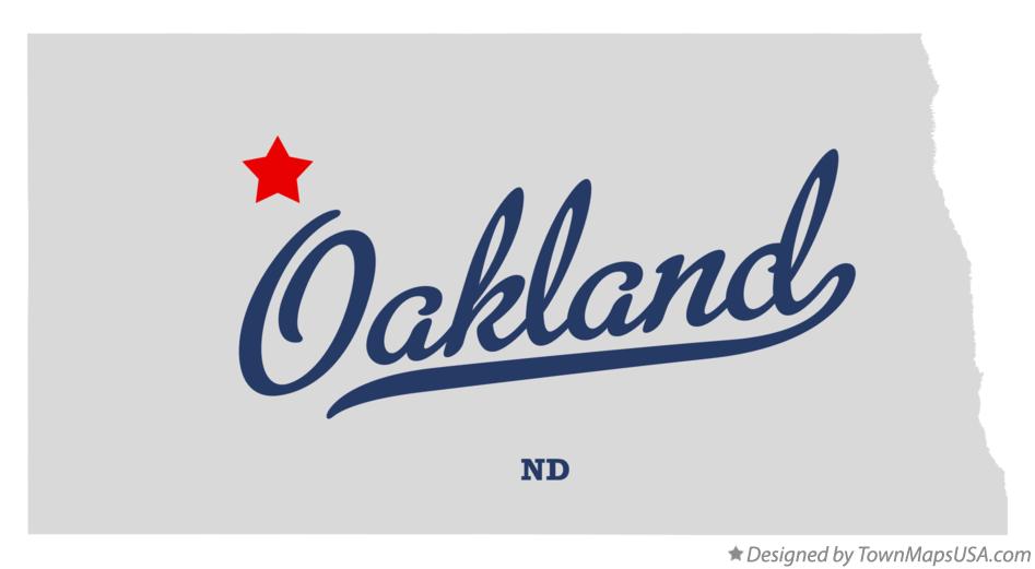 Map of Oakland North Dakota ND
