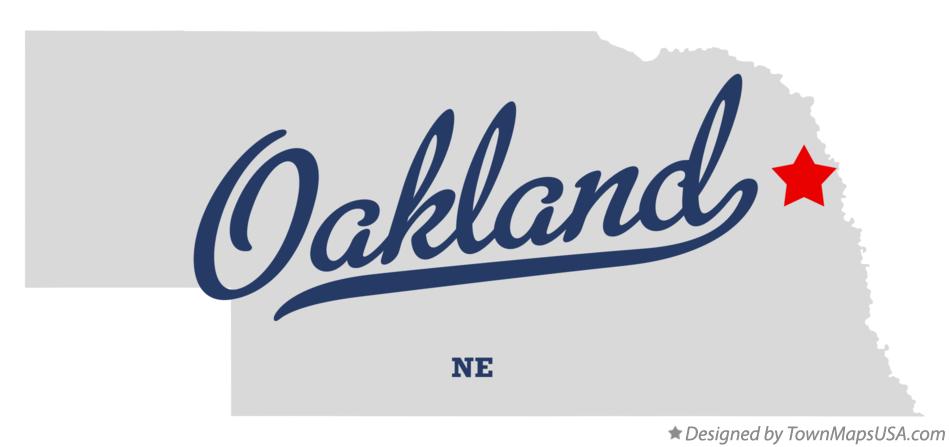 Map of Oakland Nebraska NE