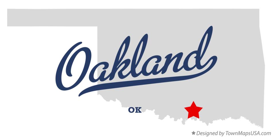 Map of Oakland Oklahoma OK
