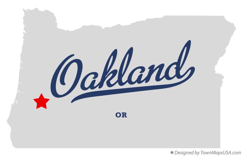 Map of Oakland Oregon OR