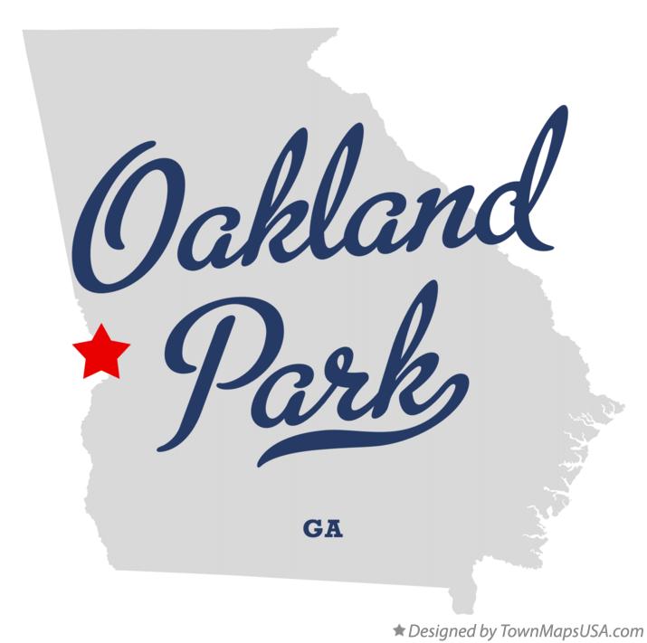 Map of Oakland Park Georgia GA