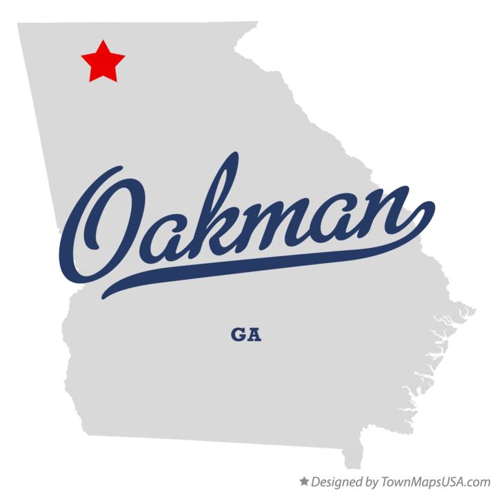 Map of Oakman Georgia GA