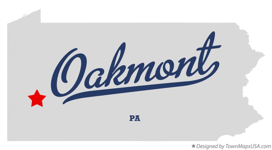 Map of Oakmont Pennsylvania PA