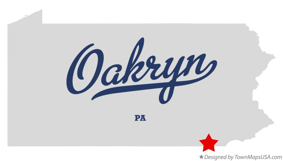 Map of Oakryn Pennsylvania PA