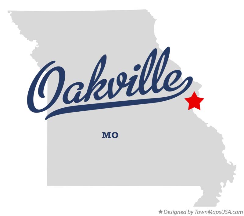 Map of Oakville Missouri MO