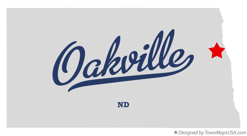 Map of Oakville North Dakota ND