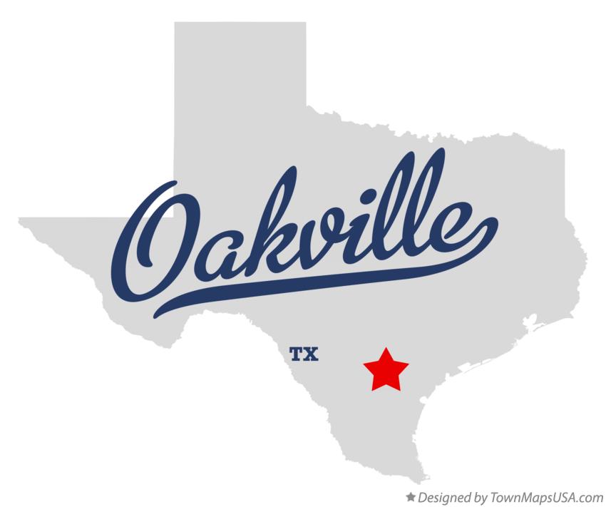 Map of Oakville Texas TX