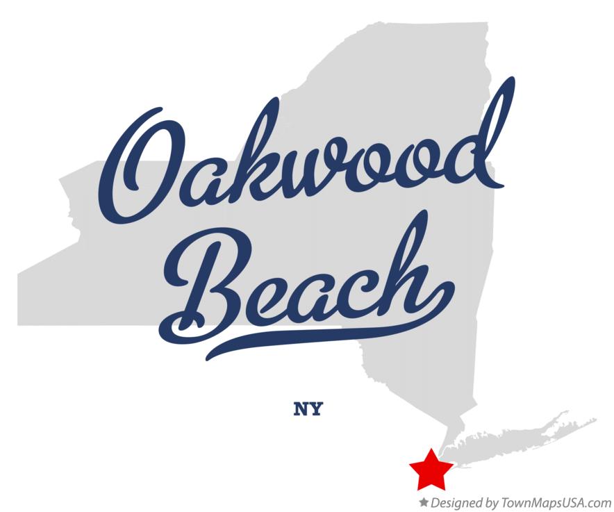 Map of Oakwood Beach New York NY