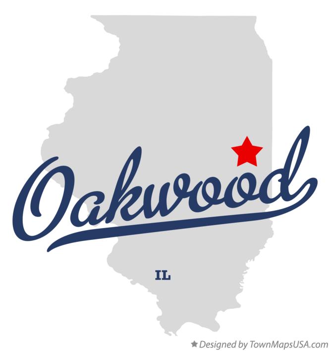 Map of Oakwood Illinois IL