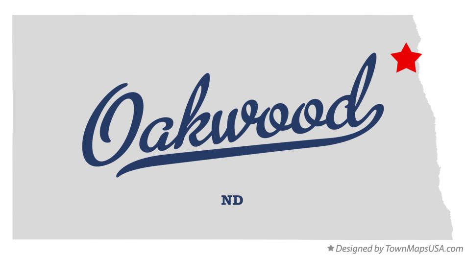 Map of Oakwood North Dakota ND