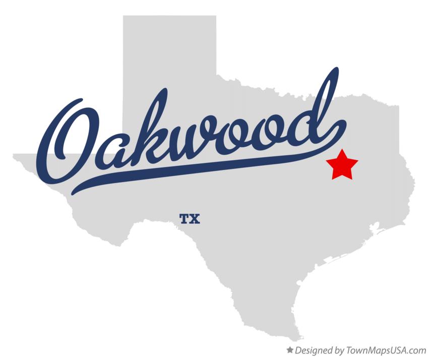 Map of Oakwood Texas TX