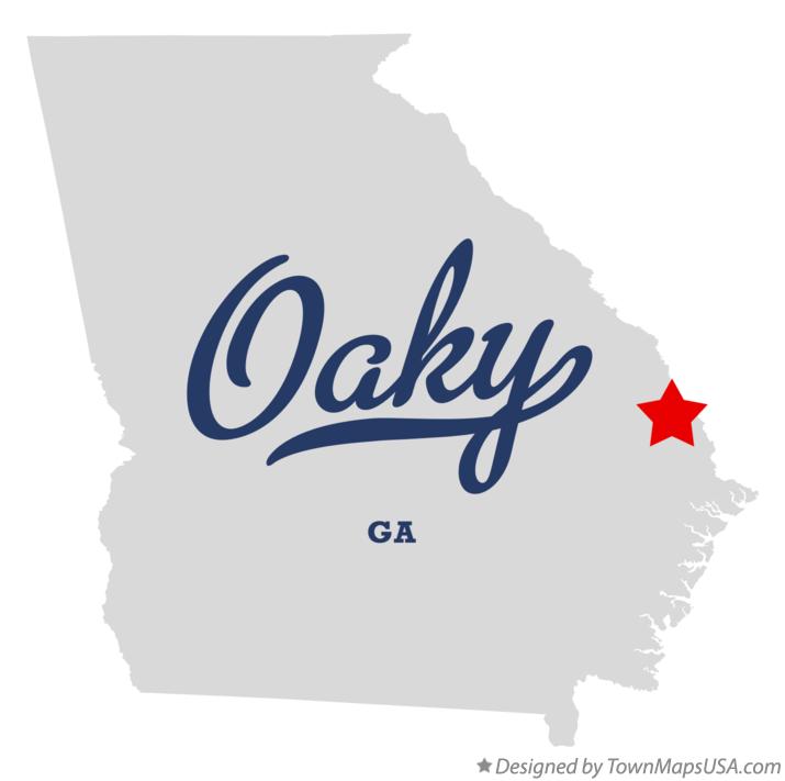 Map of Oaky Georgia GA