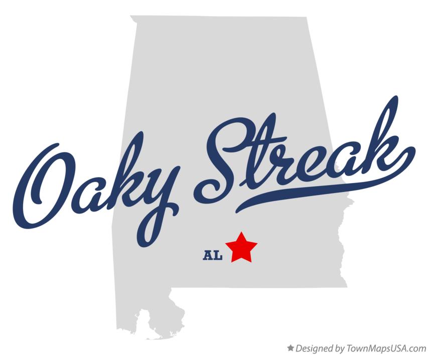 Map of Oaky Streak Alabama AL