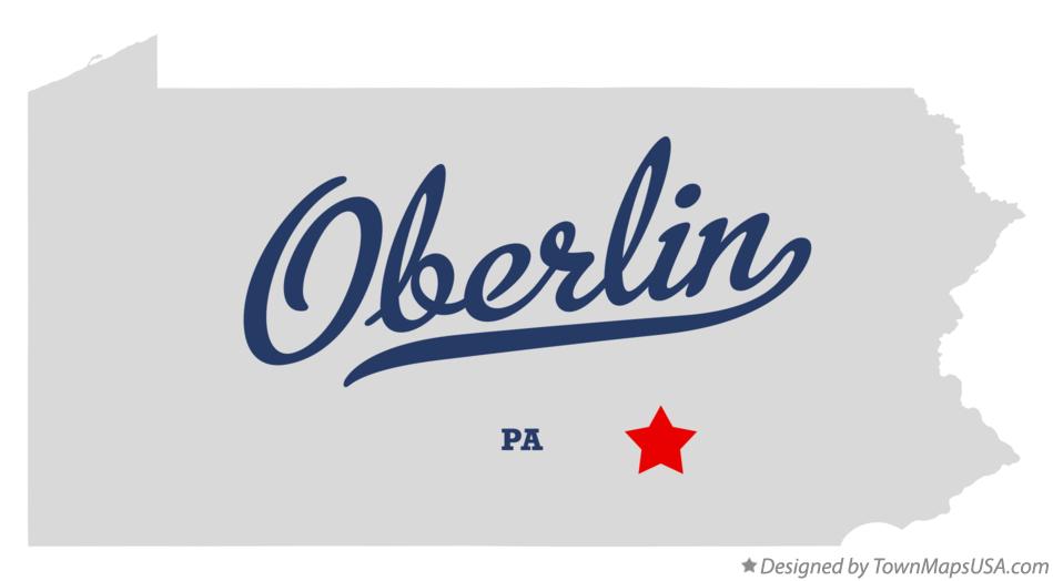 Map of Oberlin Pennsylvania PA