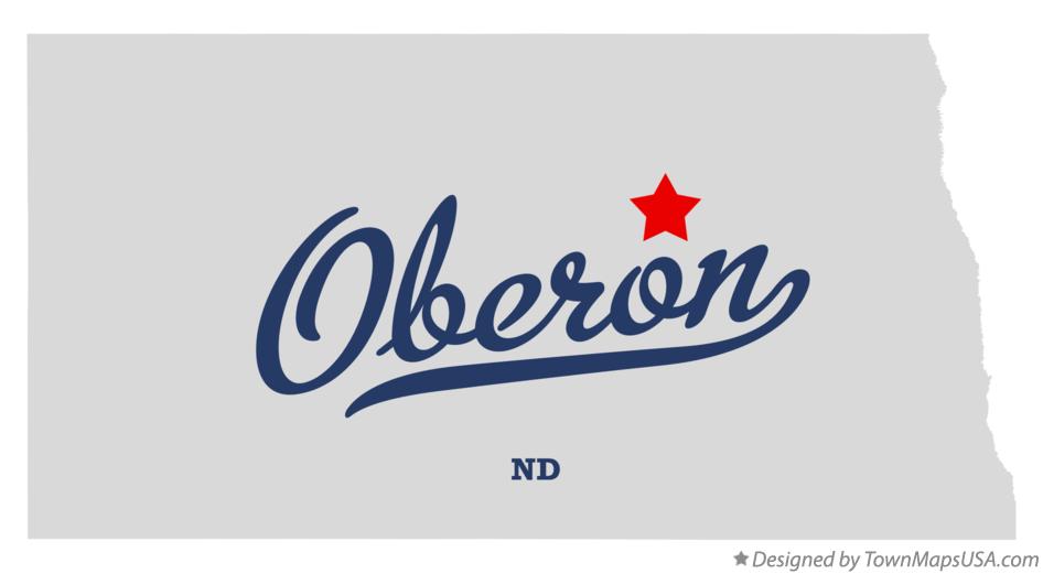 Map of Oberon North Dakota ND
