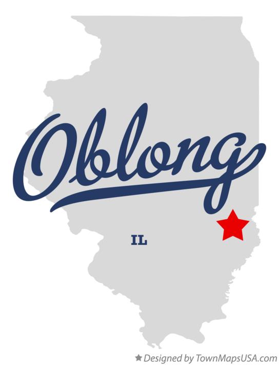 Map of Oblong Illinois IL