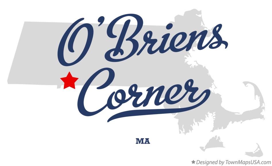 Map of O'Briens Corner Massachusetts MA
