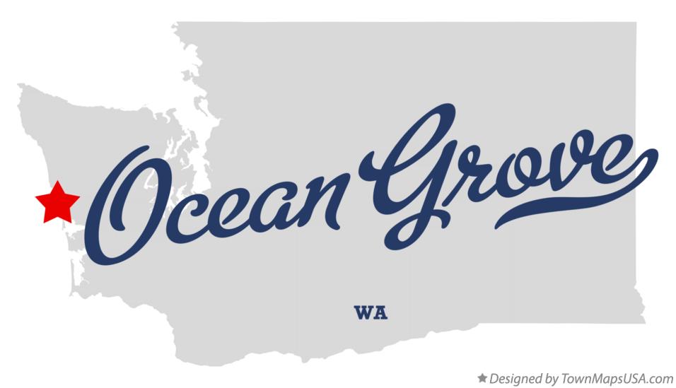 Map of Ocean Grove Washington WA