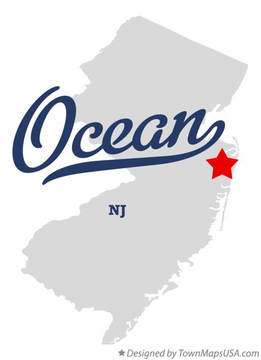 Map of Ocean New Jersey NJ