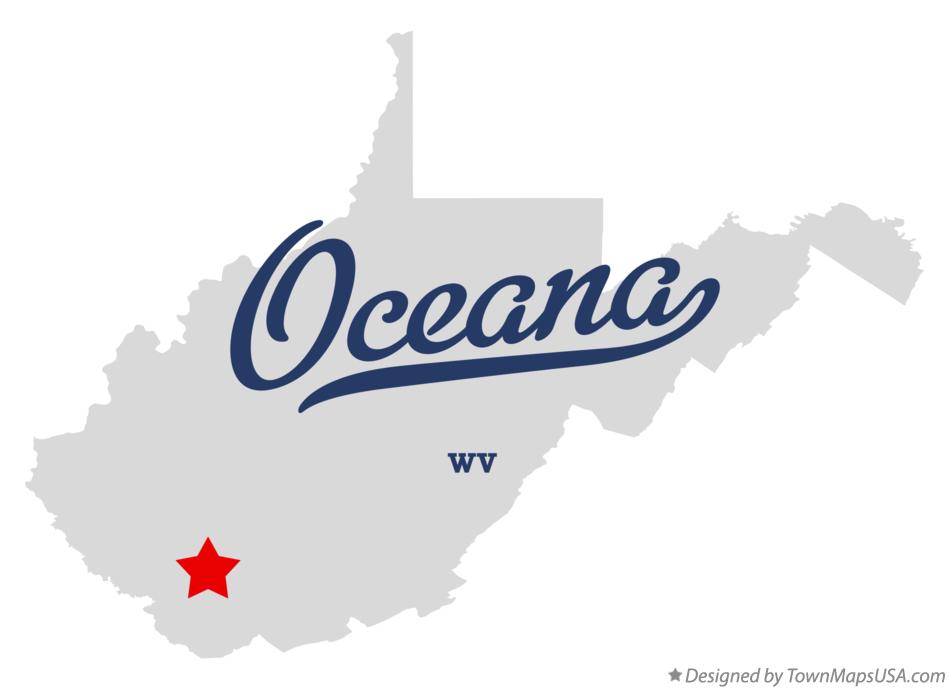 Map of Oceana West Virginia WV