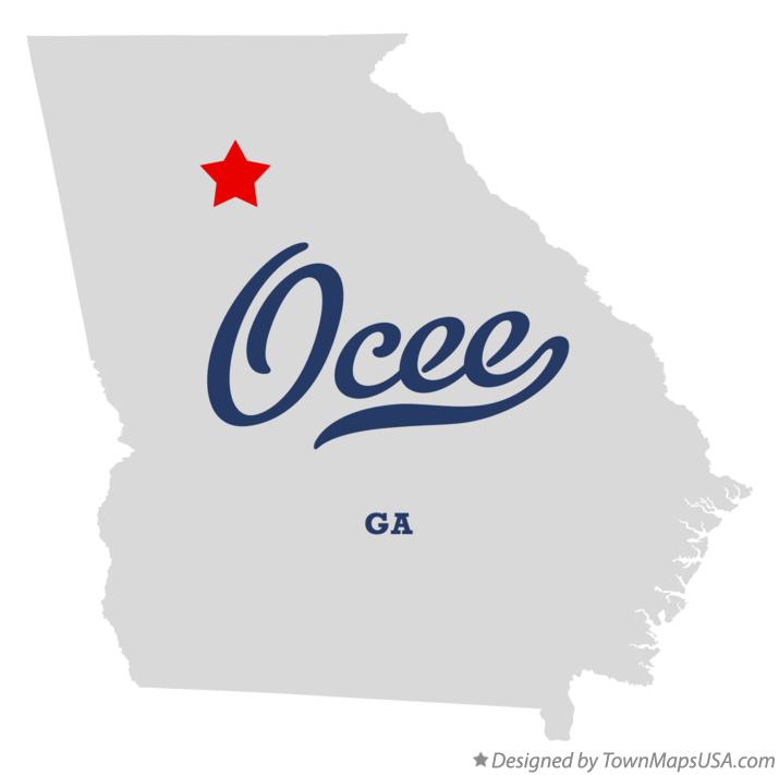Map of Ocee Georgia GA