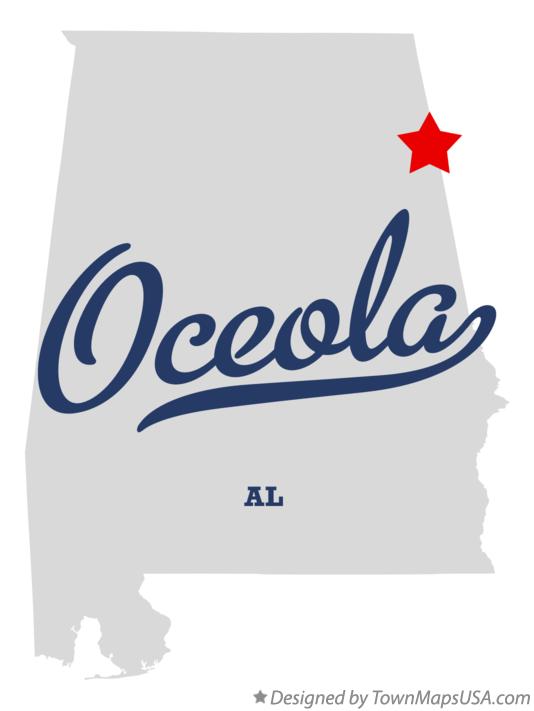 Map of Oceola Alabama AL