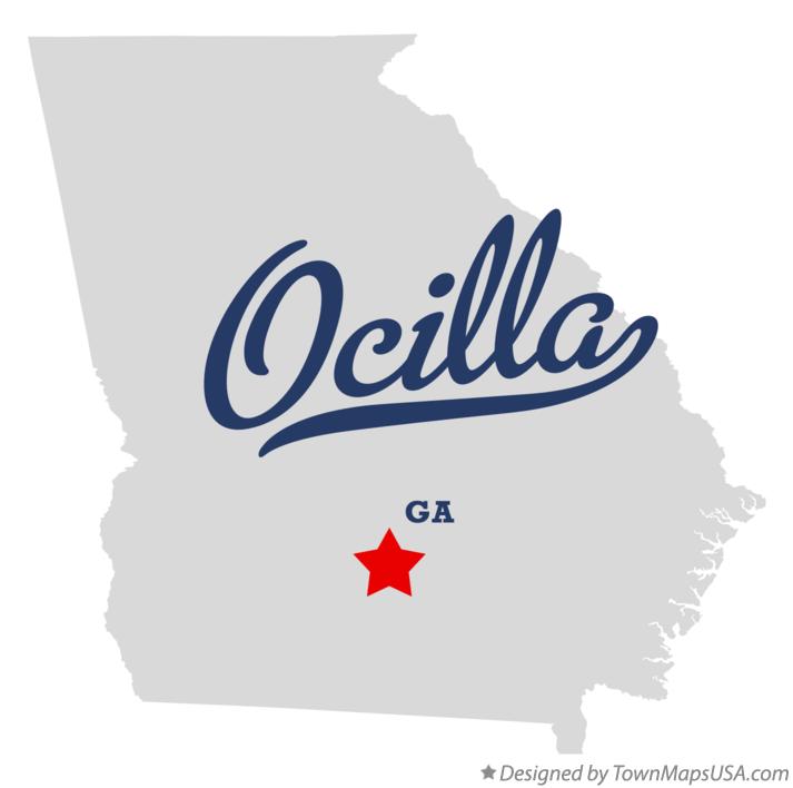 Map of Ocilla Georgia GA