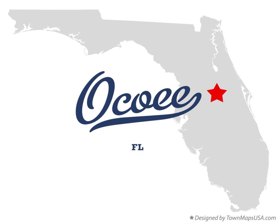 Map of Ocoee Florida FL